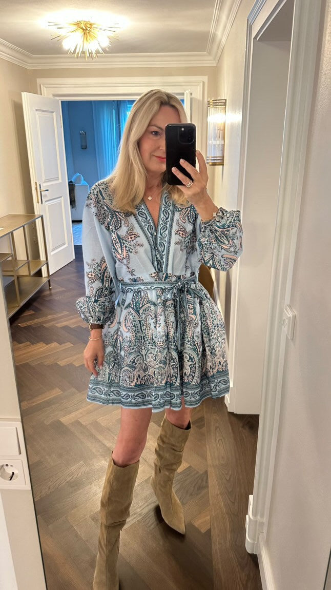 Kurzes Kleid - Blau