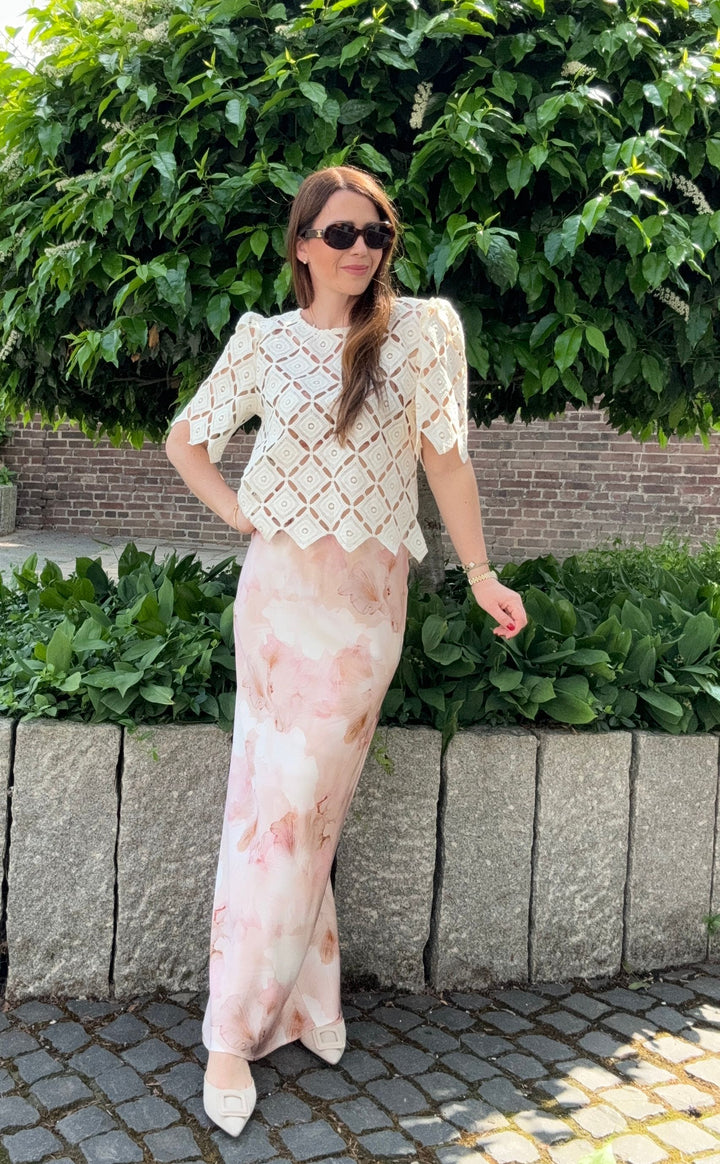 Maxi-Rock mit Print - Rosa