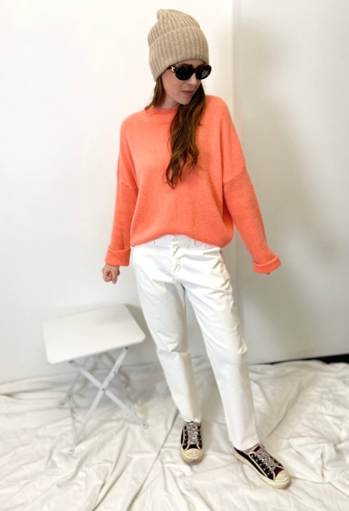 Baby-Alpaka Pullover - Orange/Lachs