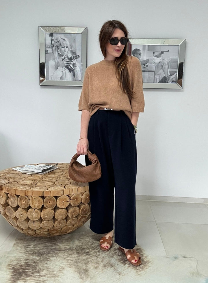 Weite Stoffhose - Navy