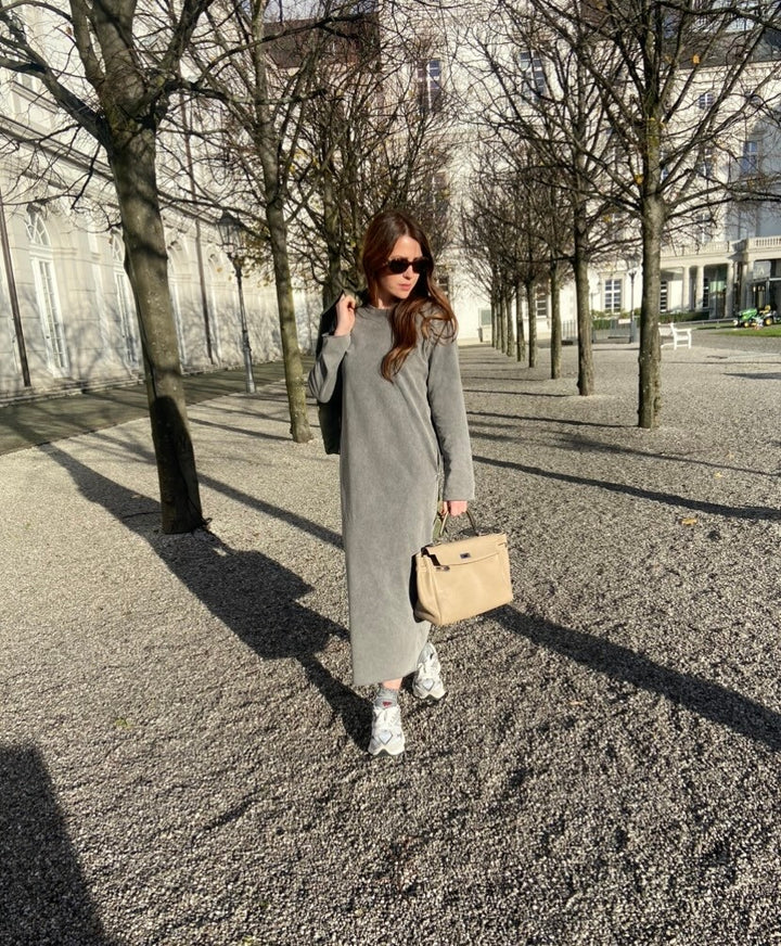 Sweatkleid - Used Look Grau