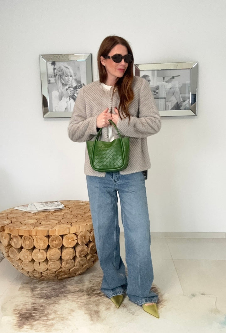Fake Fur Jacke - Grau