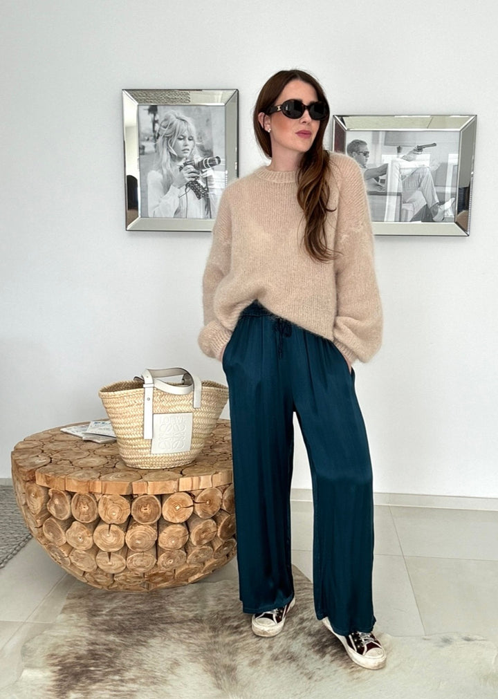 Maxi-Mohair-Pullover - Beige