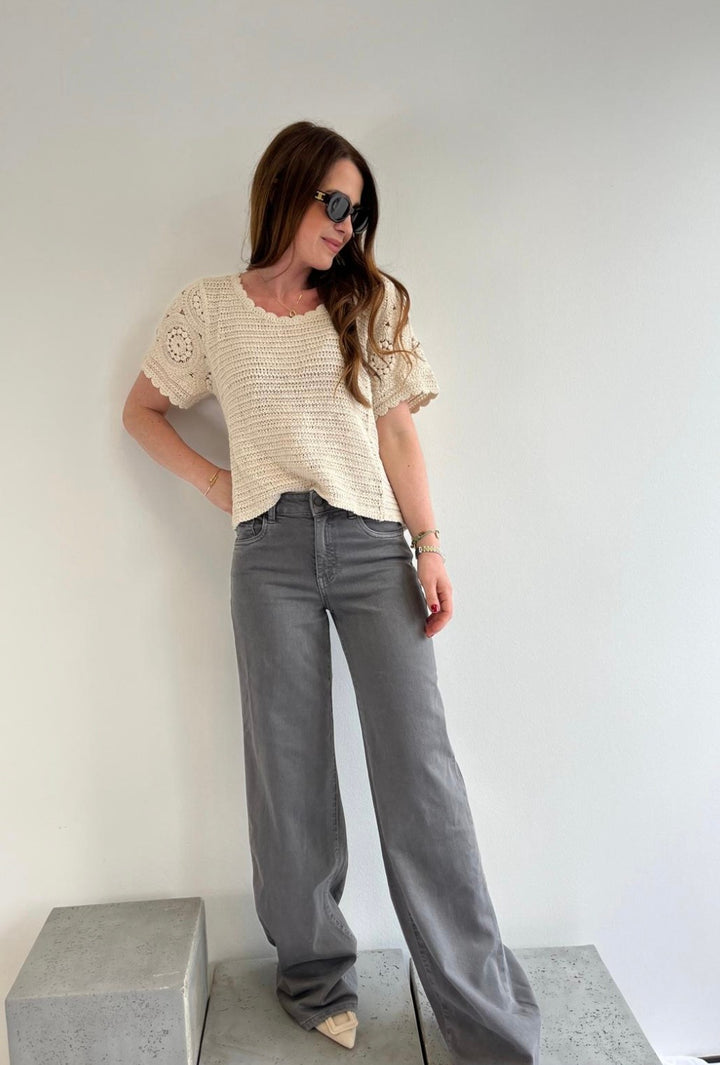 Jeans Wide-Leg - Grau