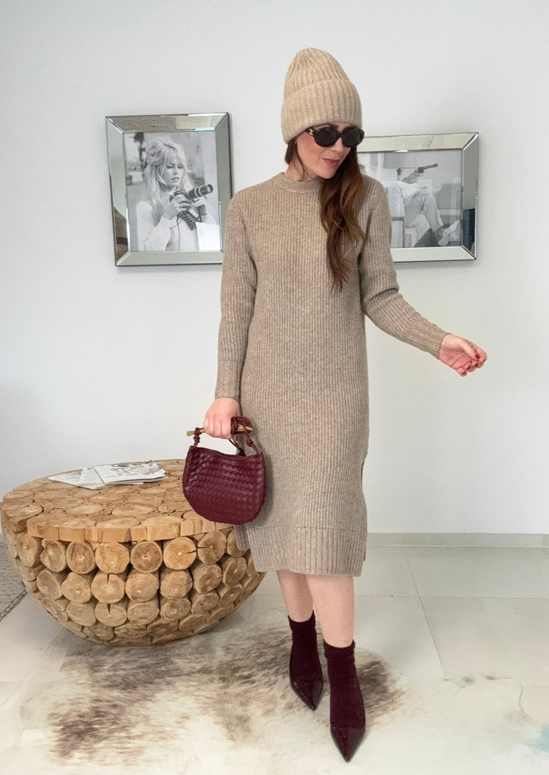 Strickkleid - Beige