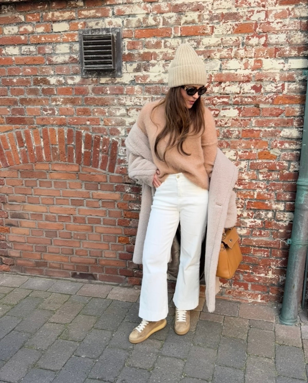 Mohair-Shirt mit 3/4 Arm - Camel