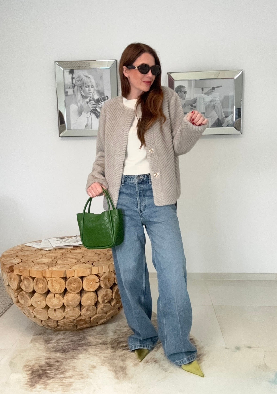 Fake Fur Jacke - Grau