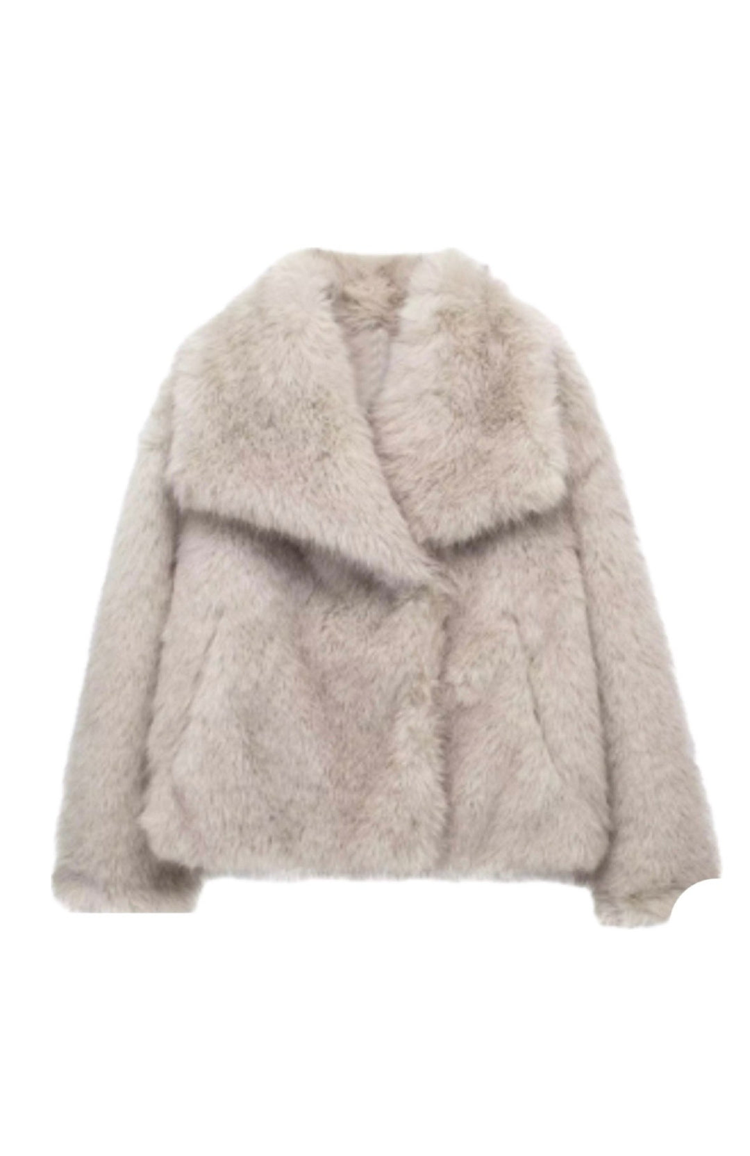 Jacke aus Kunstfell - Taupe