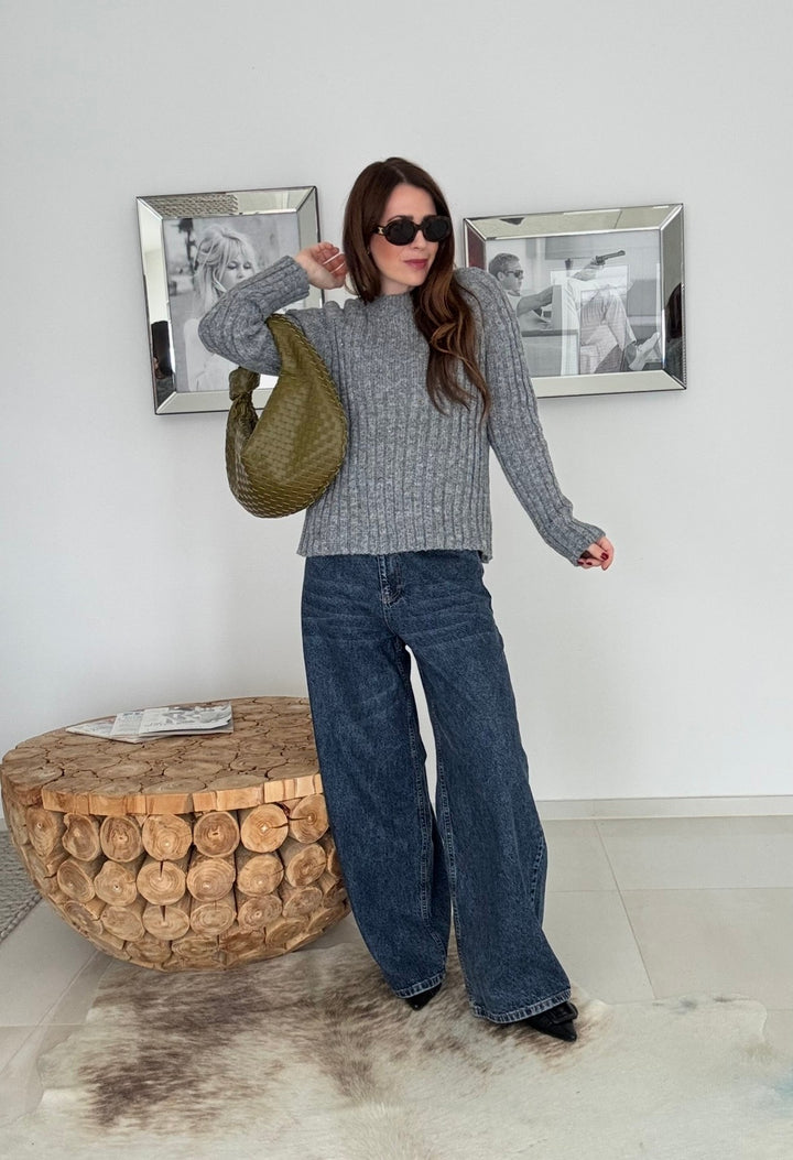 Pullover mit Glitzer - Grau