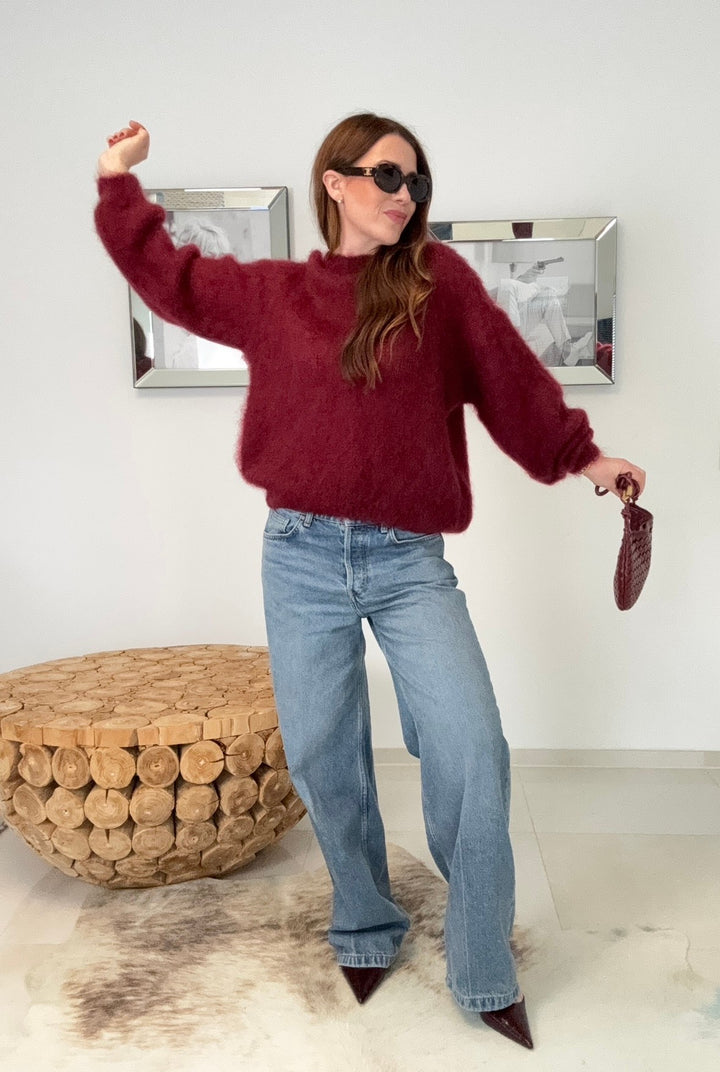 Moahir-Pullover - Burgunder