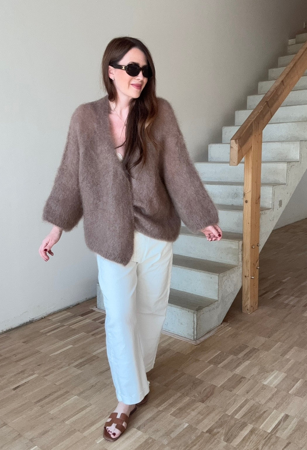 Mohair Cardigan - Taupe