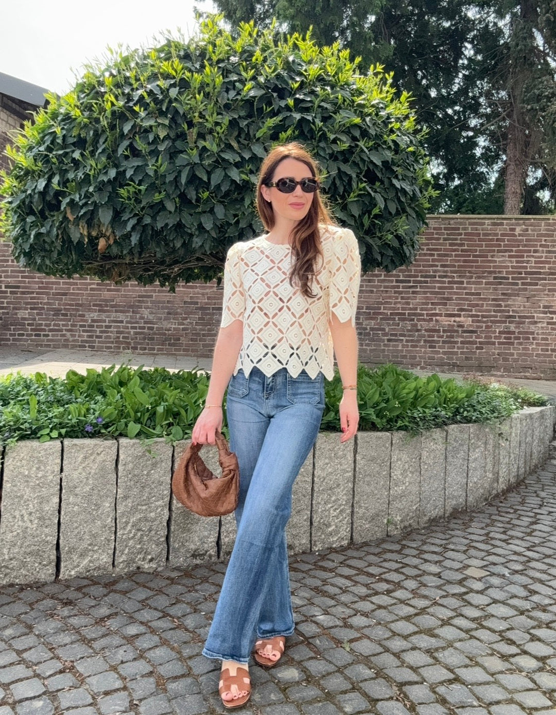 Shirt aus Spitze - Ecru
