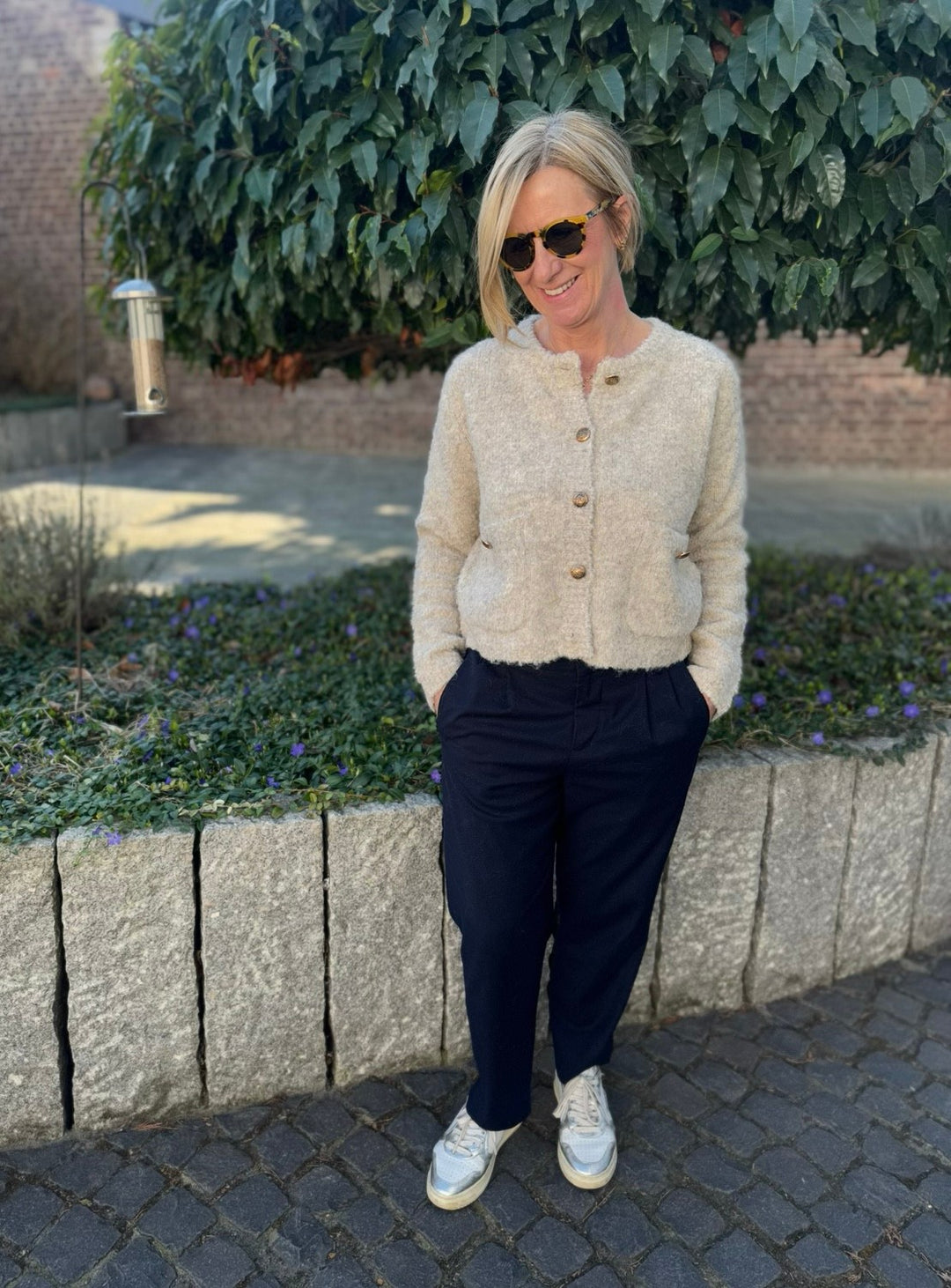 Boucle-Cardigan - Beige