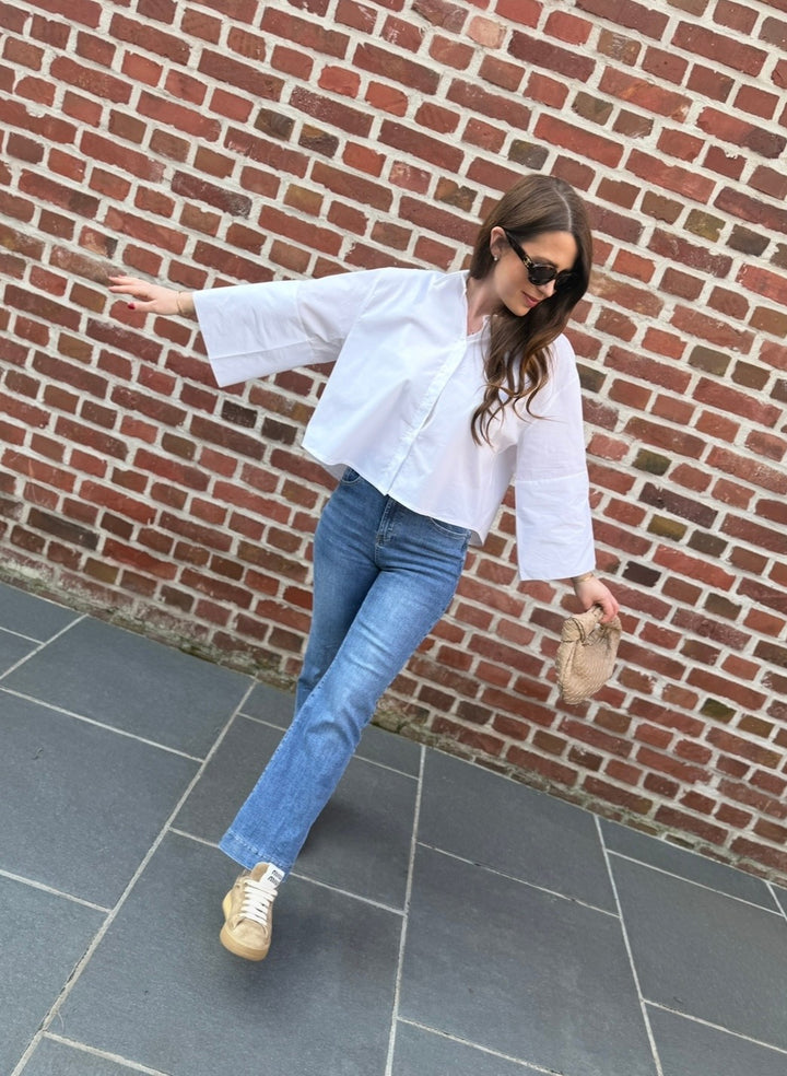 Bluse mit weitem Arm - Weiß
