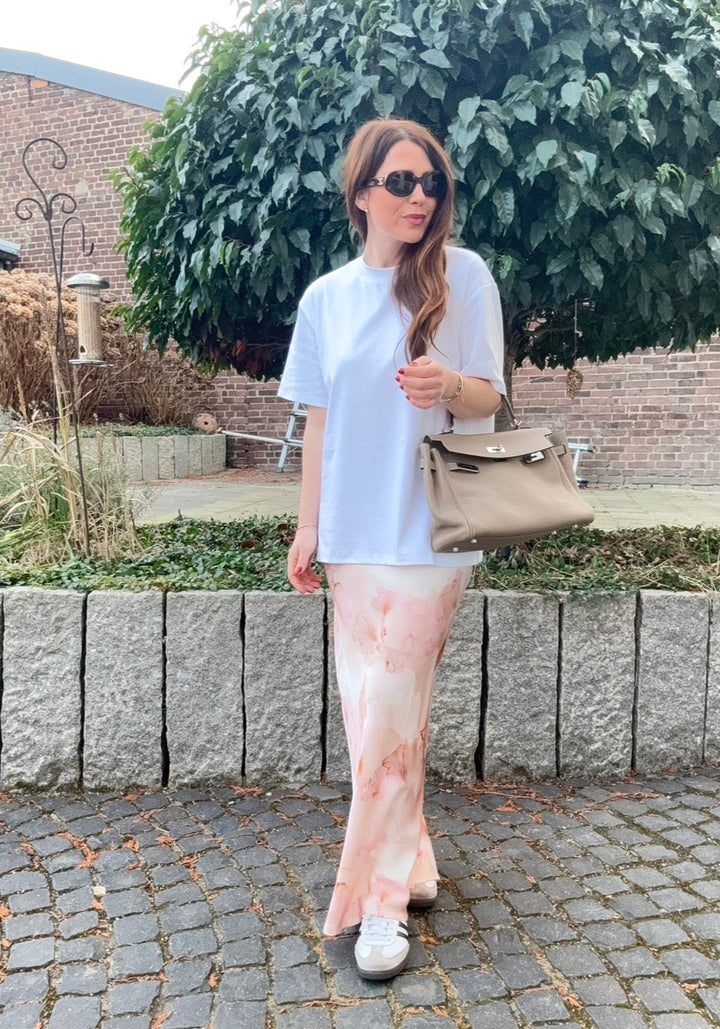 Maxi-Rock mit Print - Rosa