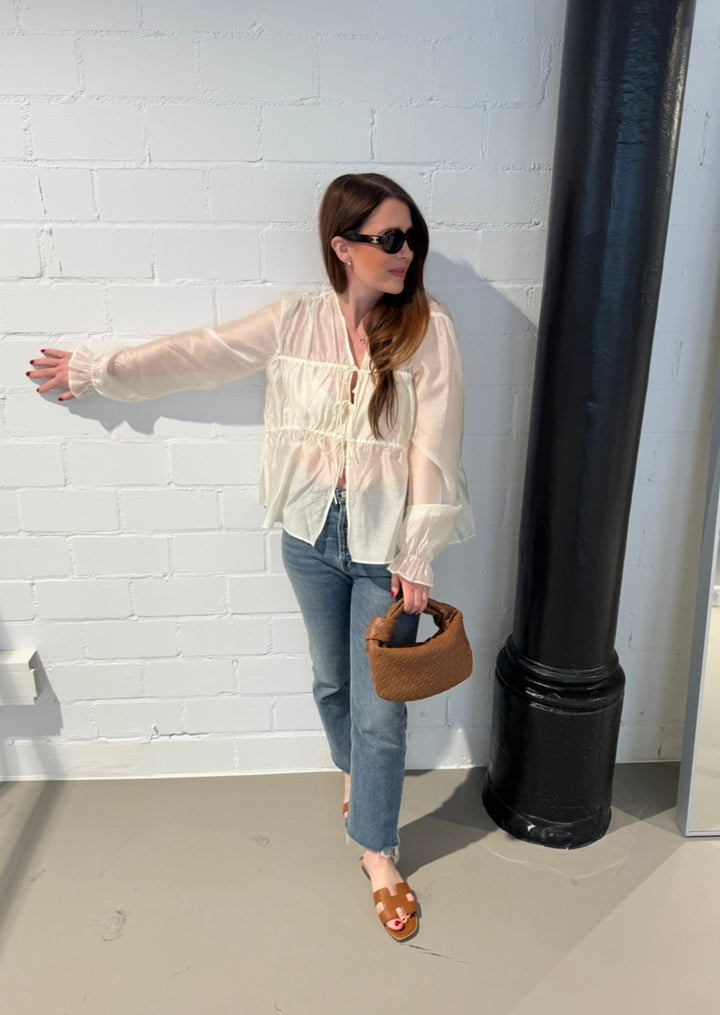 Verspielte Bluse - Creme