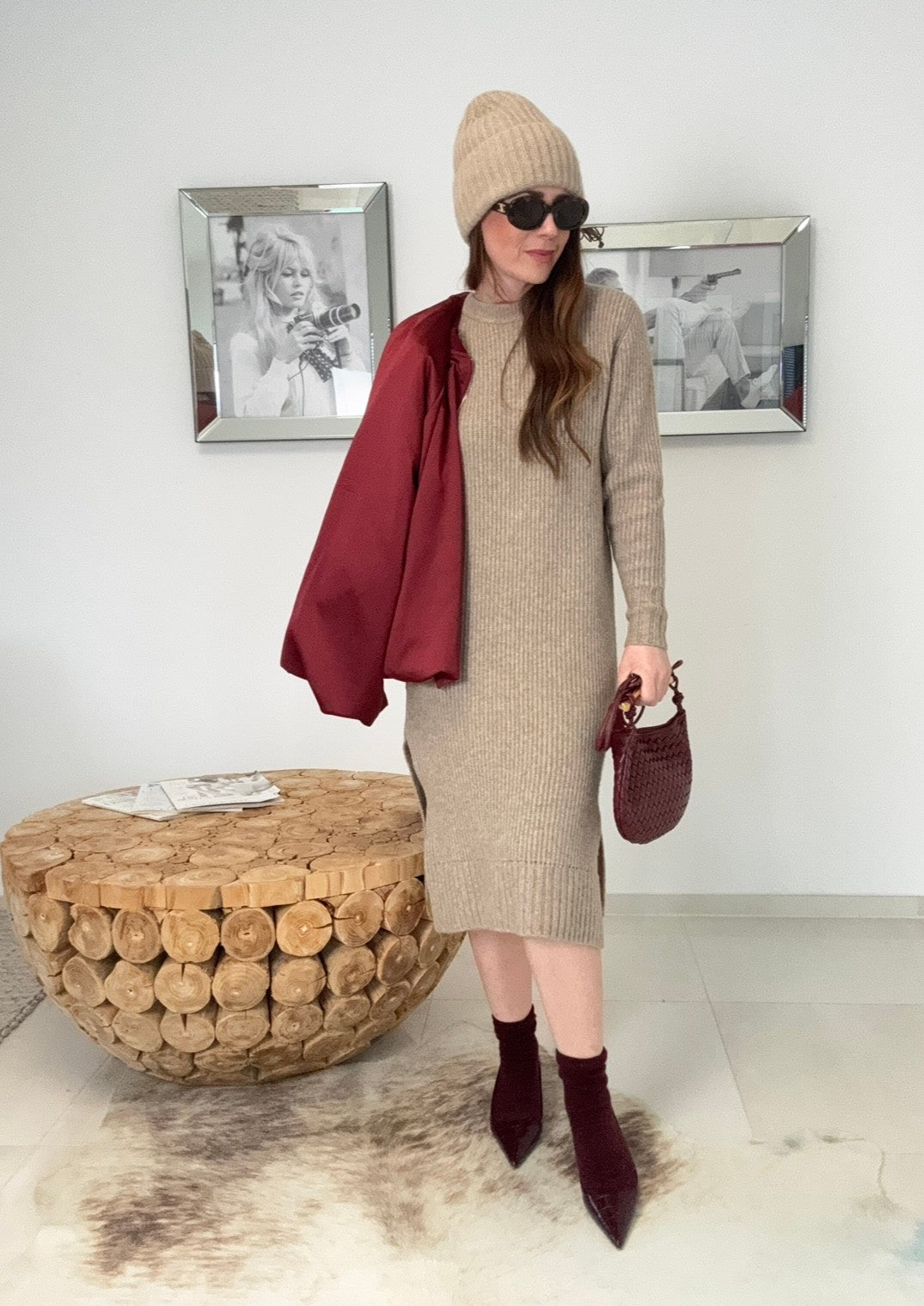 Strickkleid - Beige