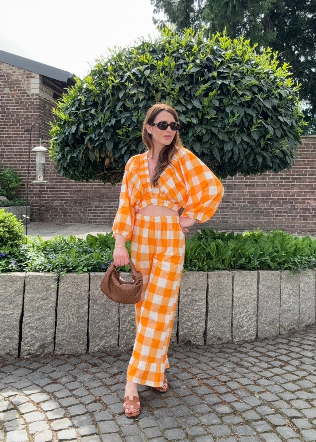 Verkürzte Bluse - Orange