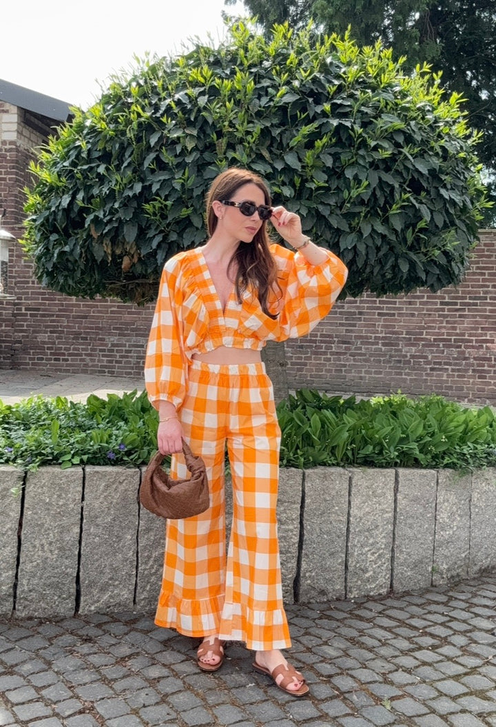 Verkürzte Bluse - Orange