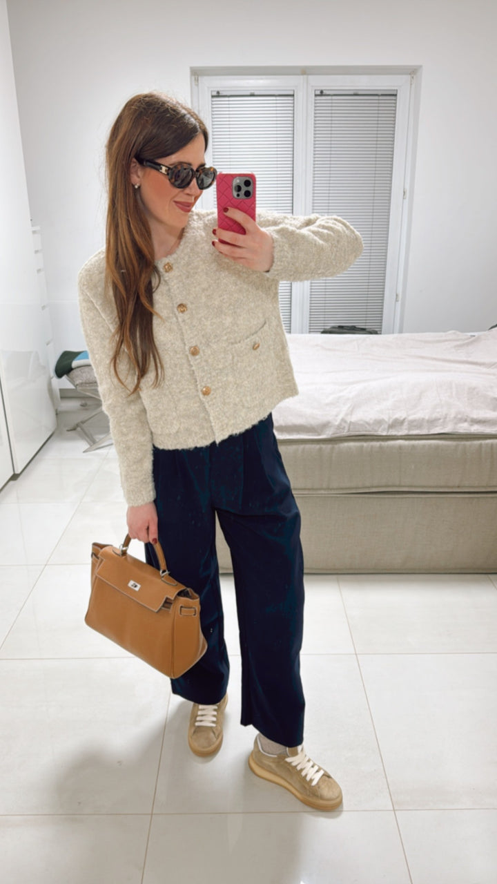 Boucle-Cardigan - Beige