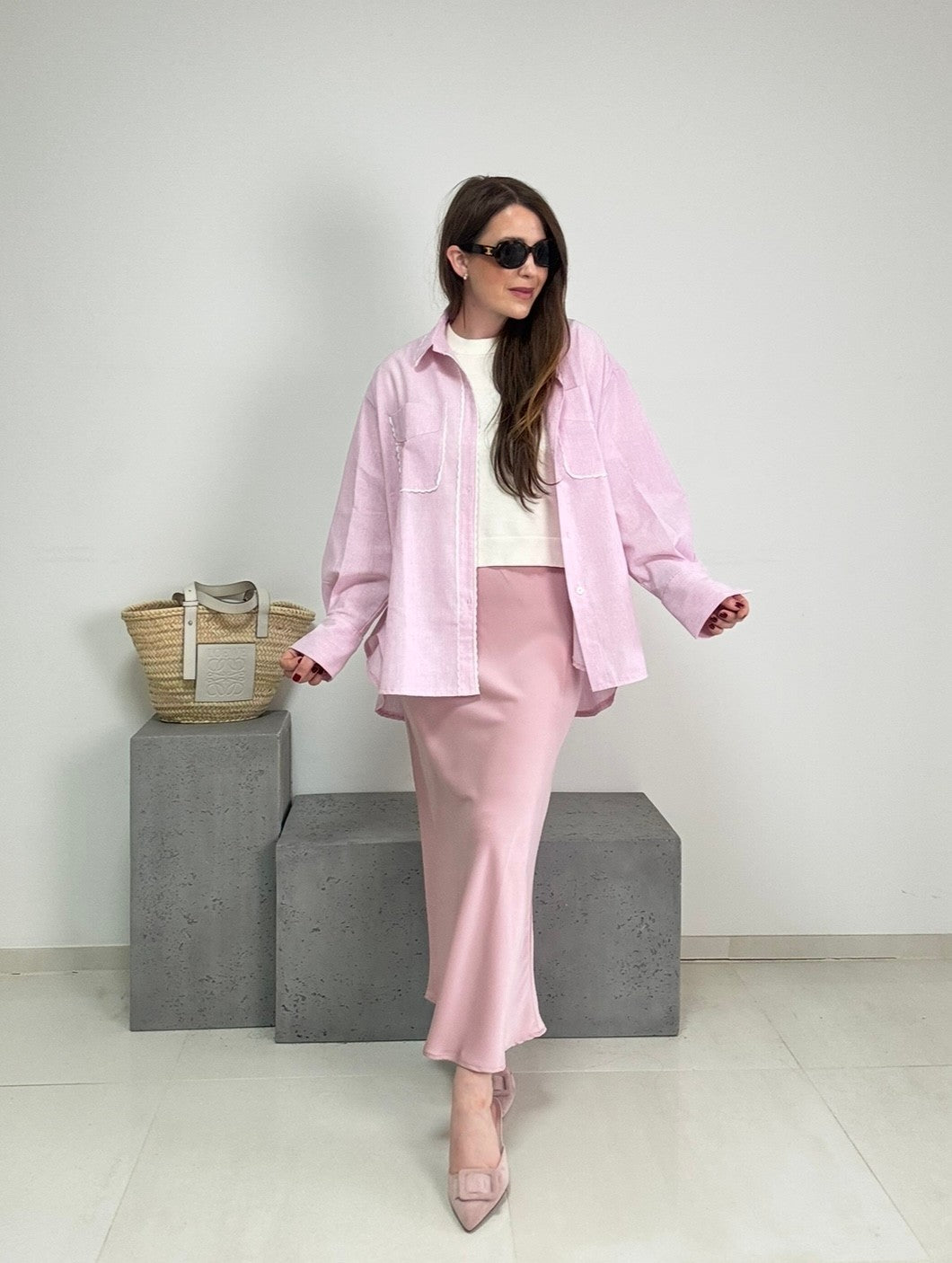 Oversize Bluse - Rosa