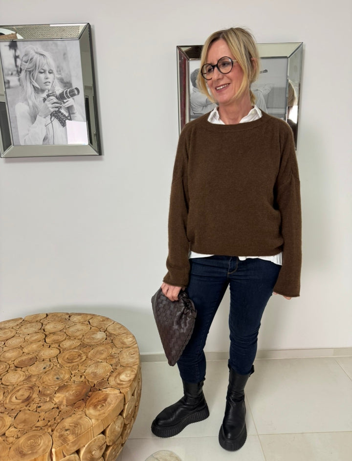 Baby-Alpaka Pullover - Schoko
