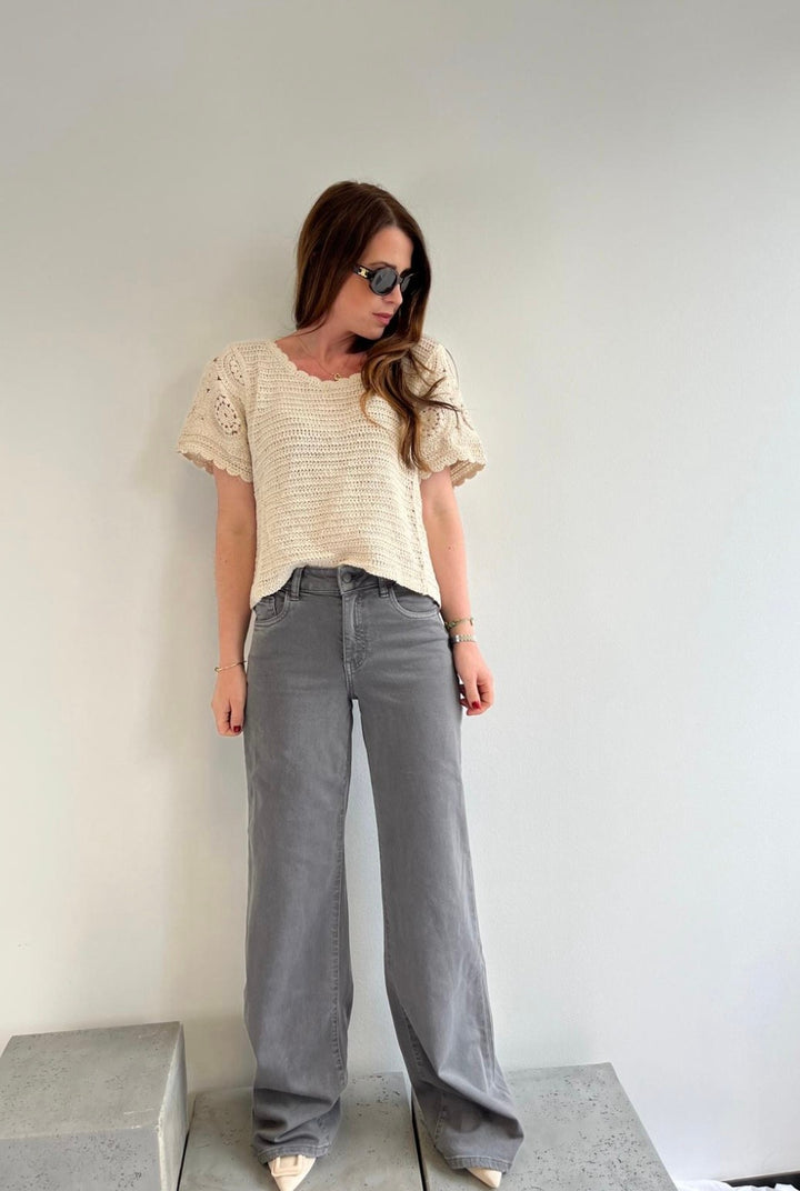 Jeans Wide-Leg - Grau