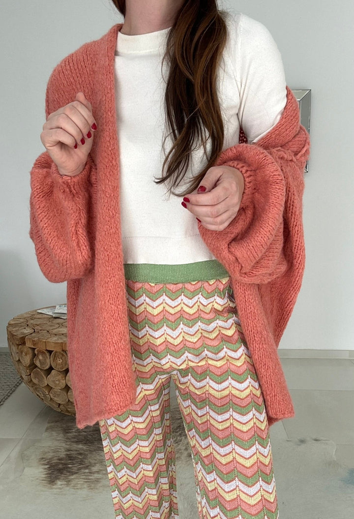 Strickjacke - Lachs