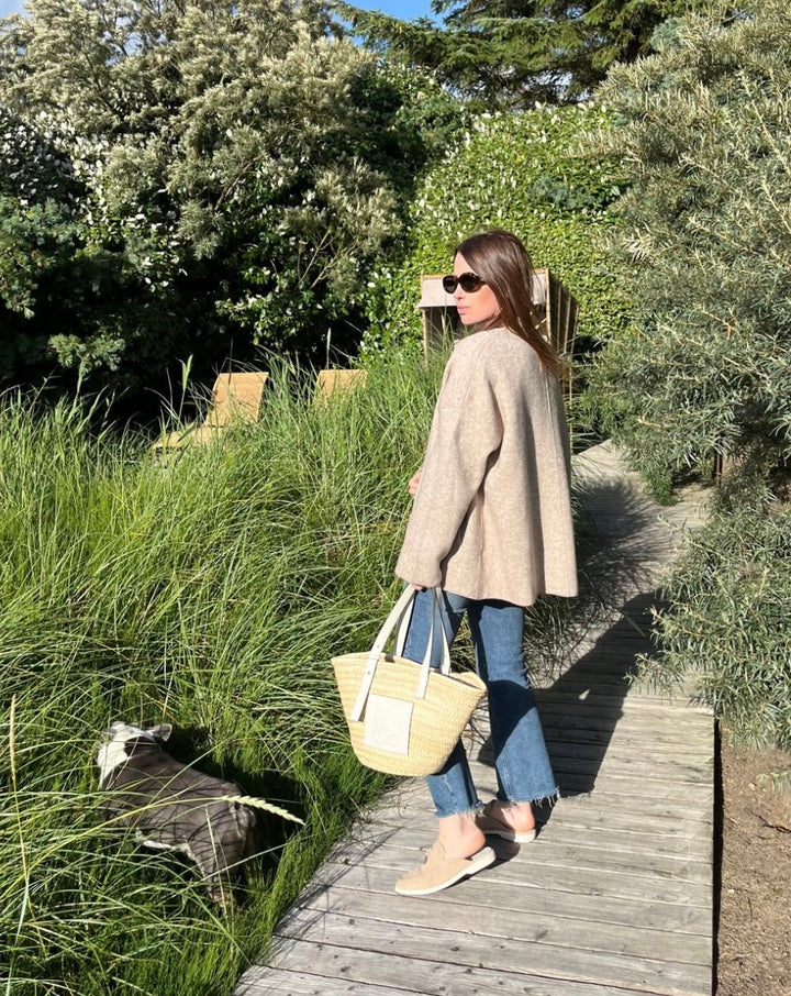 Oversize Strickjacke - Taupe