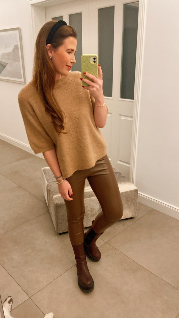 Strickshirt mit Baby-Alpaka- Camel