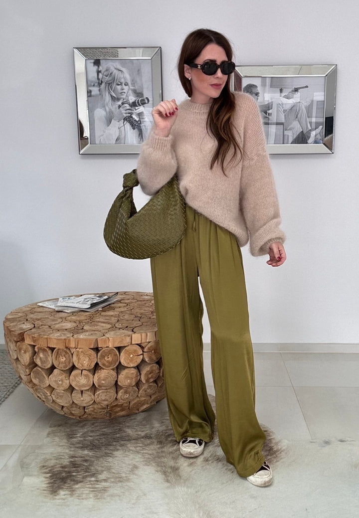 Maxi-Mohair-Pullover - Beige