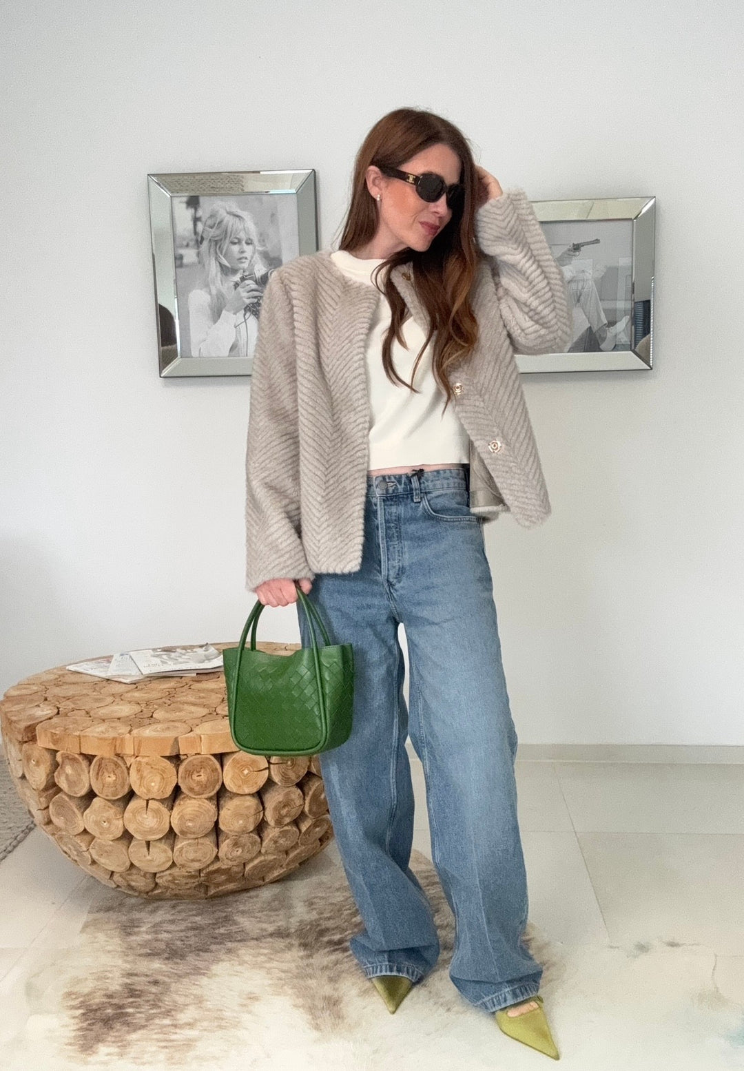 Fake Fur Jacke - Grau