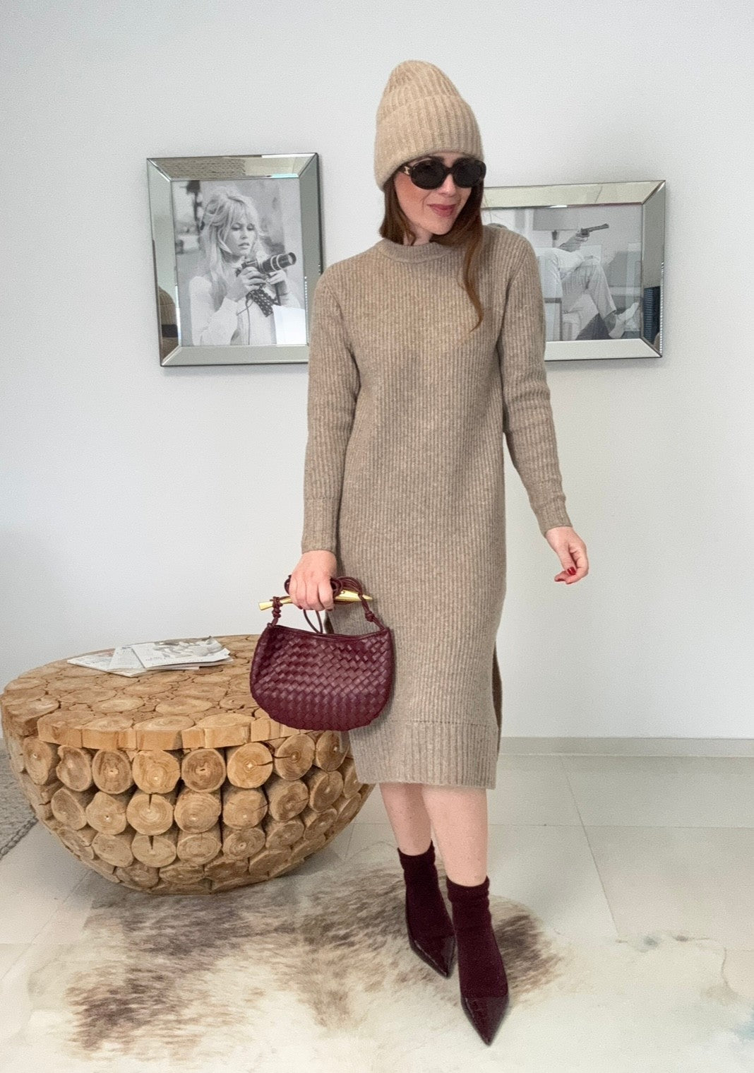 Strickkleid - Beige