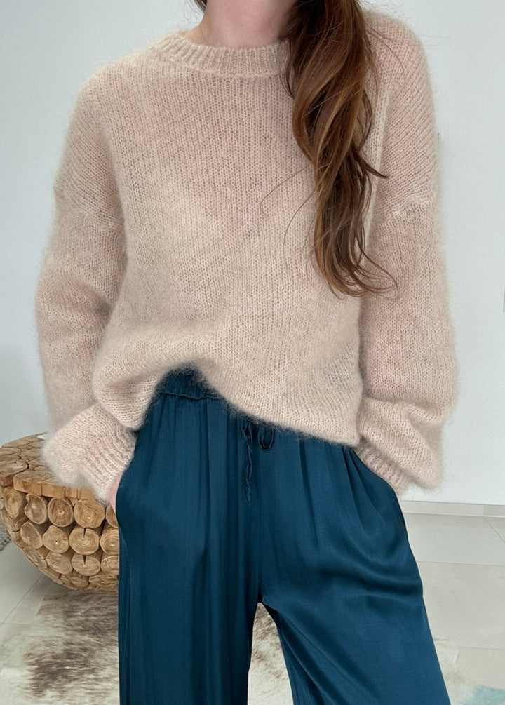 Maxi-Mohair-Pullover - Beige