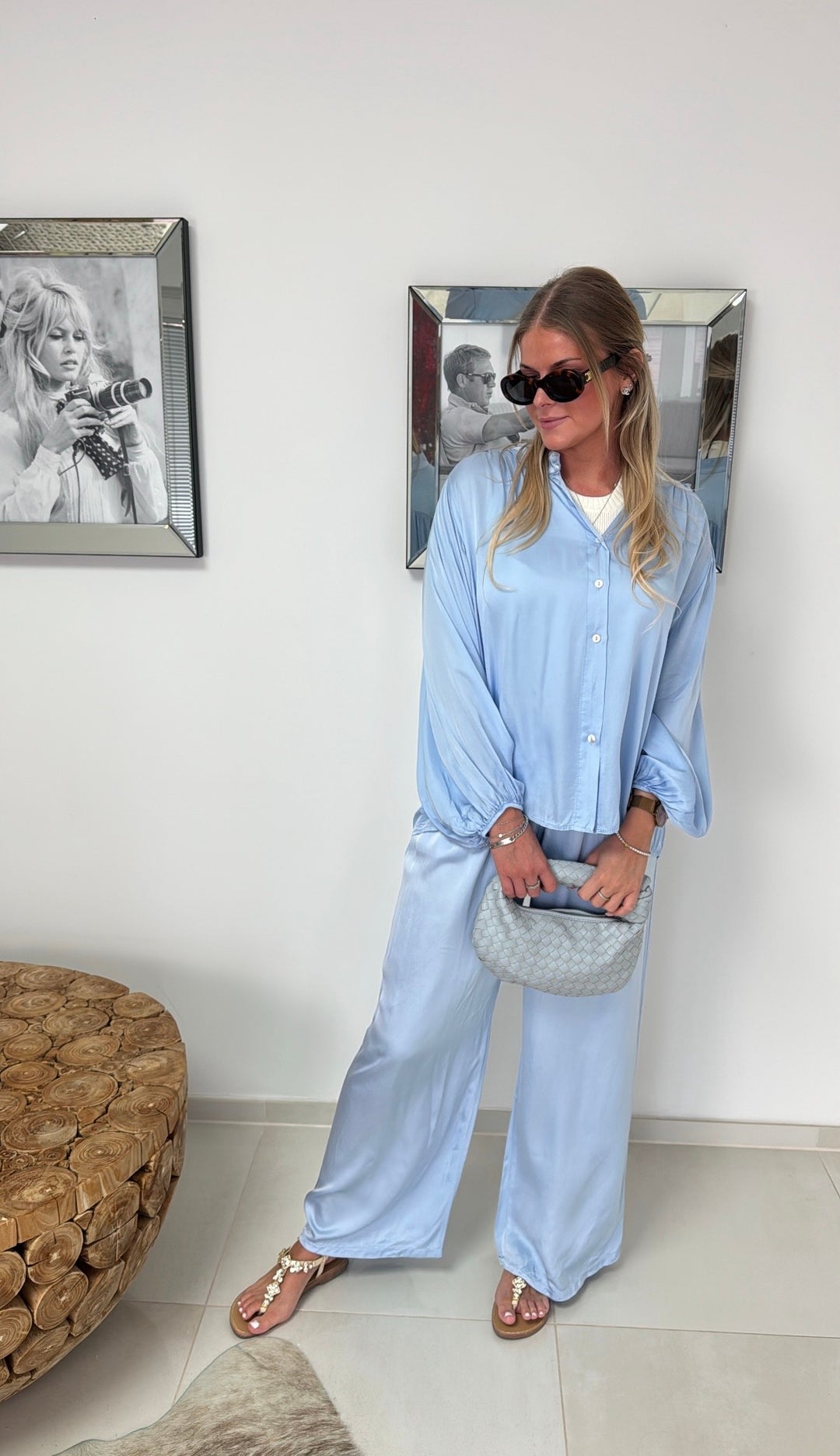 Bluse - Hellblau
