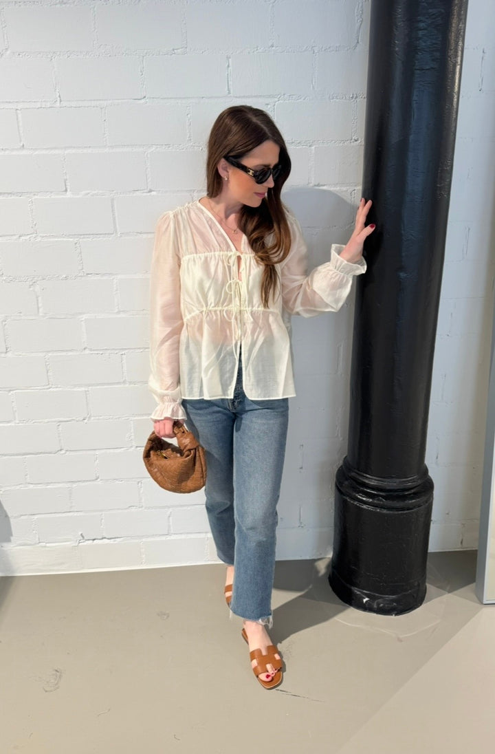 Verspielte Bluse - Creme