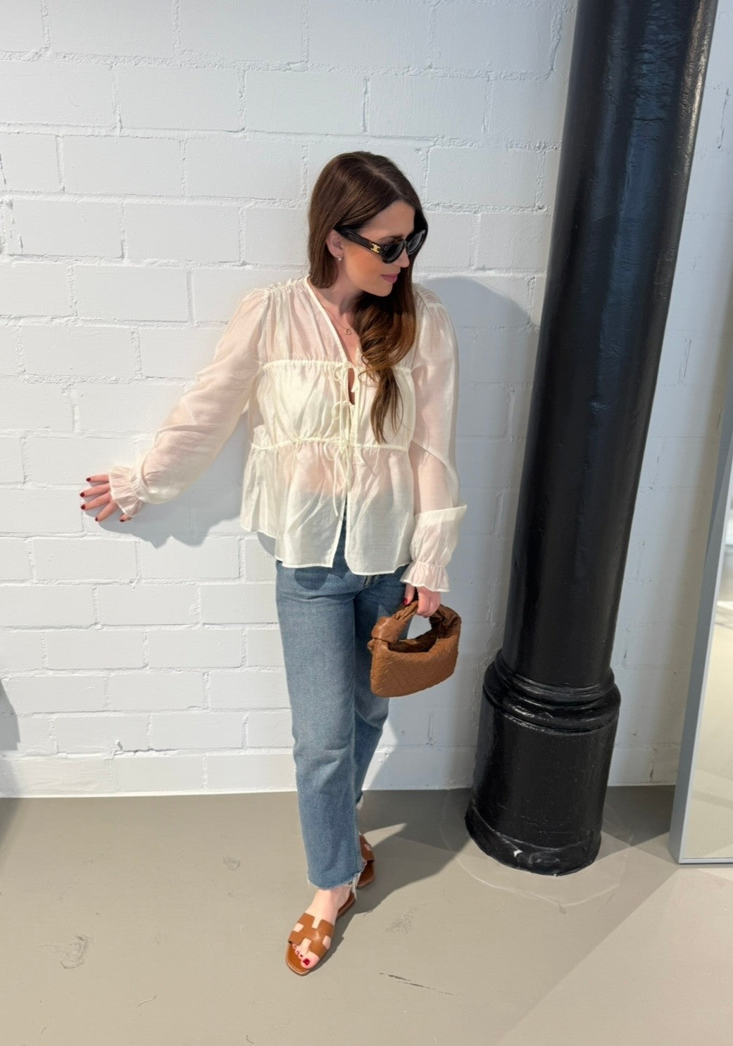 Verspielte Bluse - Creme