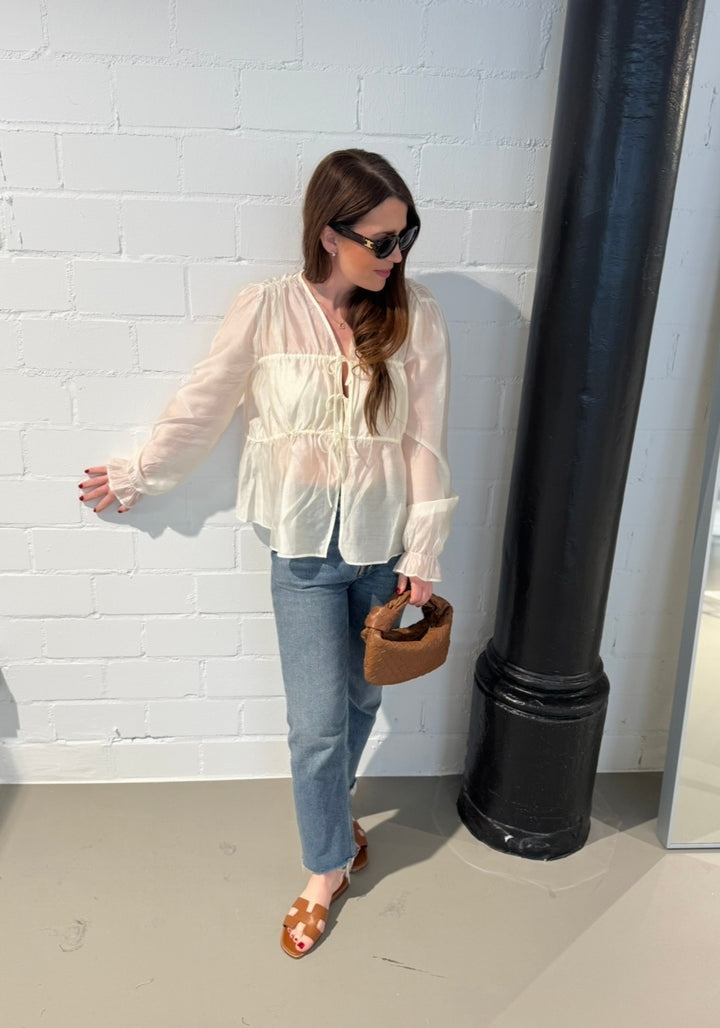 Verspielte Bluse - Creme