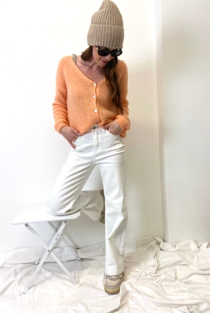 Wide Leg Jeans - Weiß