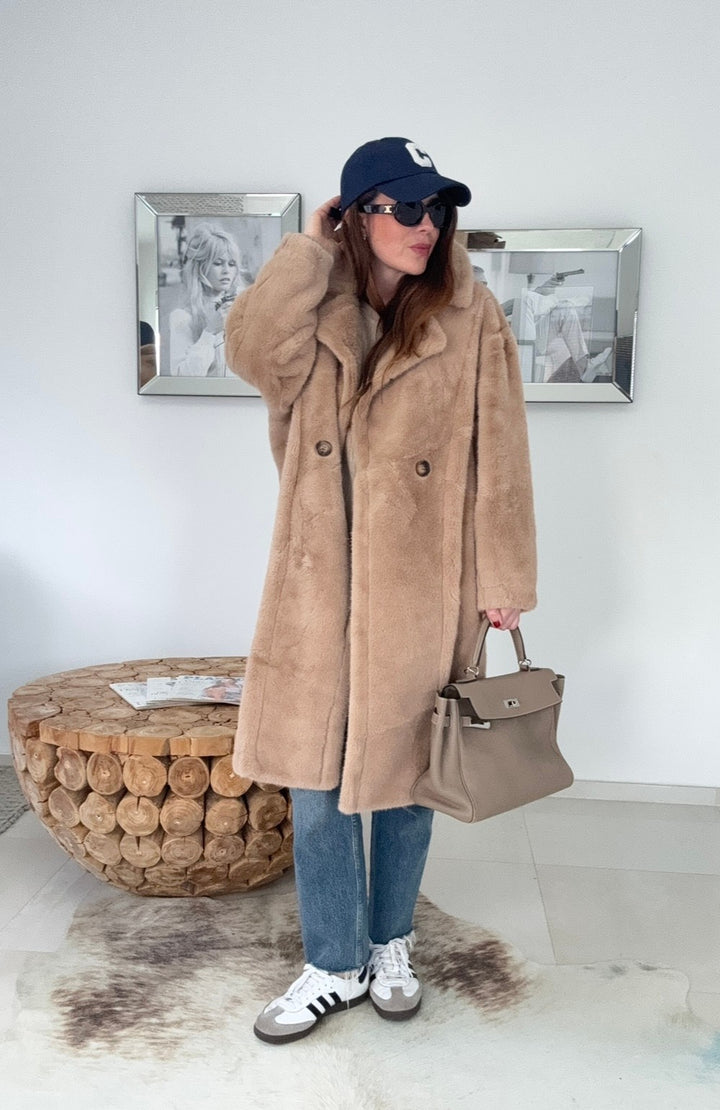 Fake Fellmantel - Beige