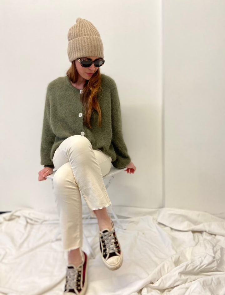 Alpaka-Cardigan - Khaki