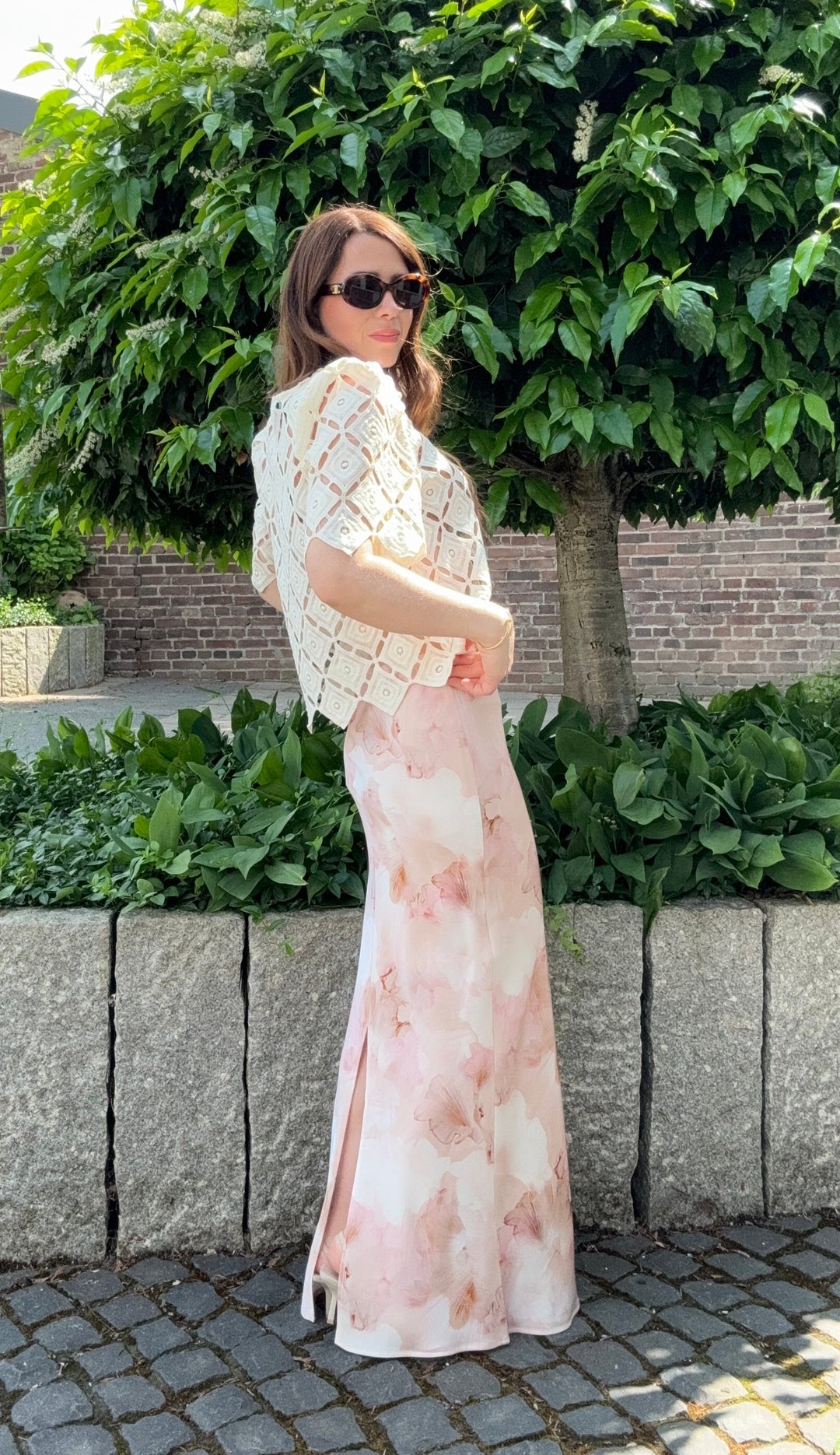 Maxi-Rock mit Print - Rosa