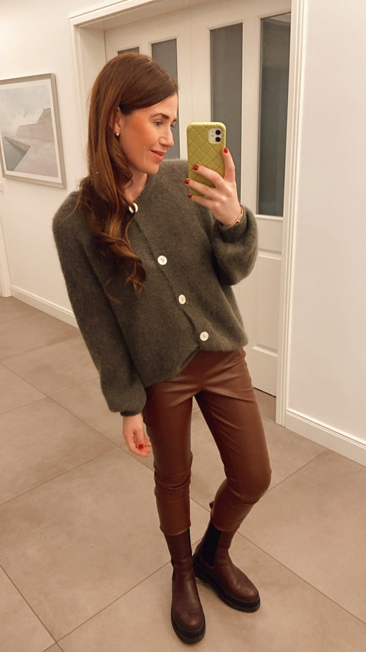 Alpaka-Cardigan - Khaki