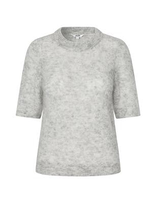 Strickshirt mit kurzem Arm - Grau