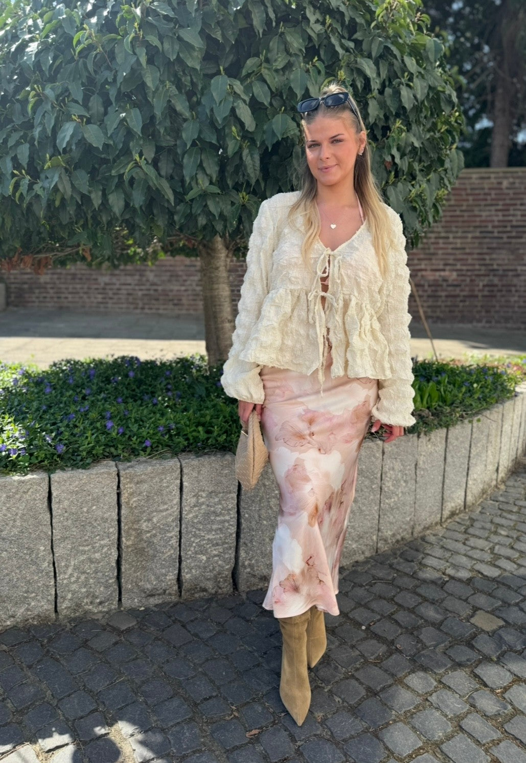 Maxi-Rock mit Print - Rosa