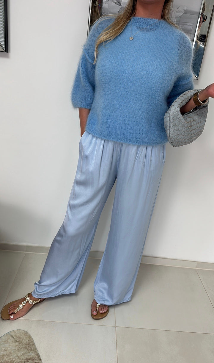 Satinhose - Hellblau