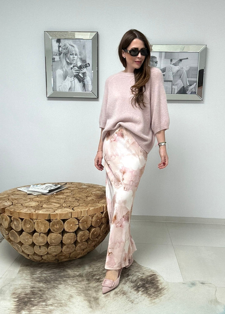 Maxi-Rock mit Print - Rosa