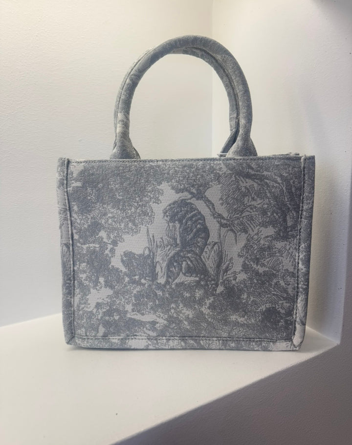 Stofftasche mit Muster - Grau