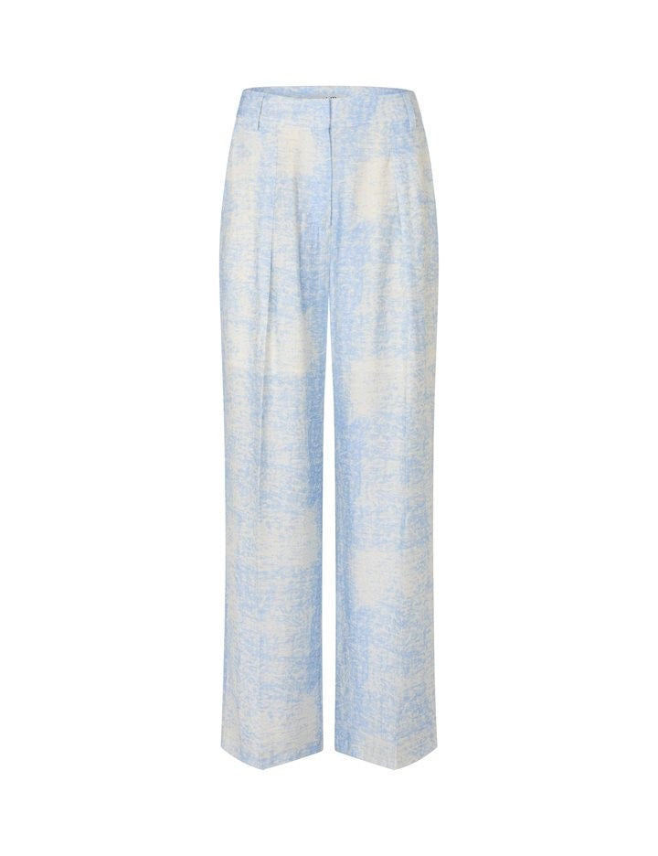 Stoffhose mit Print - Hellblau