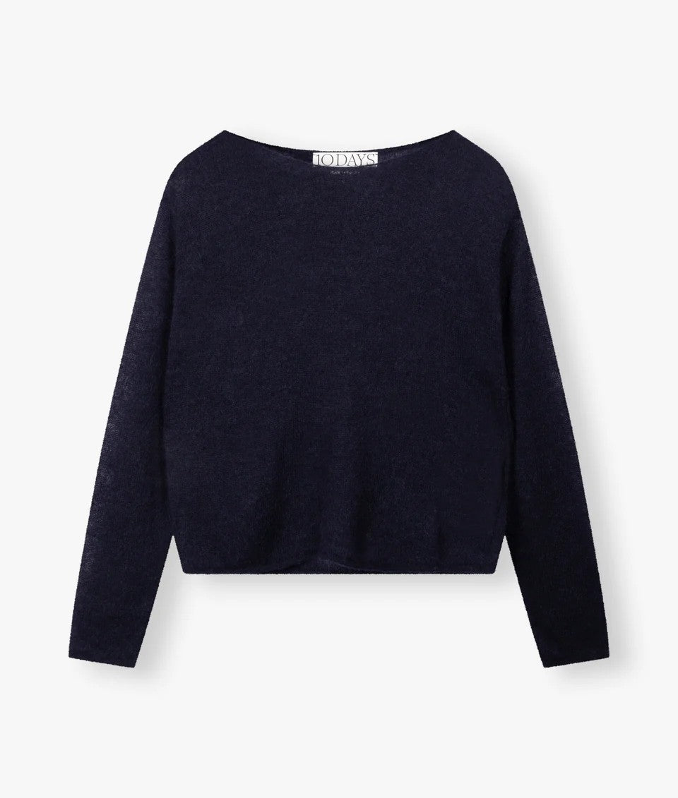 THIN KNIT SWEATER - NAVY